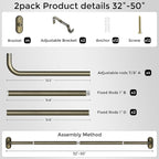 2 Pack Curtain Rods 32-46 Inch, Antique Bronze Wrap Around Blackout Curtain Rods - Image 7