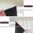 AJAZZ 100% Blackout Stick Curtain Portable Blackout Curtains Adhesive Curtains - Image 5