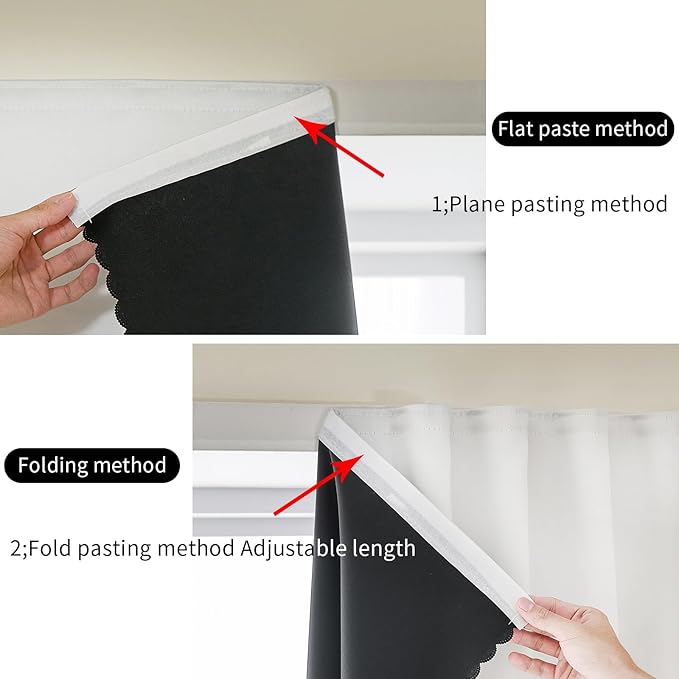 AJAZZ 100% Blackout Shades Window Cover Self Adhesive Curtains Sticky Curtain - Image 5