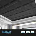 Art3d 12-Pack Square Black Drop Ceiling Tile 2ft x 2ft, PVC Ceiling Panel 24 x - Image 3