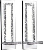 Aeveco Crystal Crush Diamond Mirrored Candle Sconces, Wall Decorations - Image 2