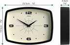 JONES CLOCKS® Movie wall Clock | Retro Rectangular Clock | 10 inch | Black | - Image 4