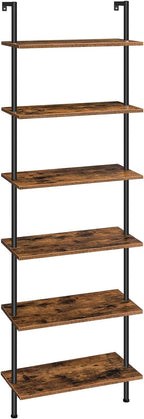 HOOBRO DIY Ladder Shelf, 6-Tier Wall Mounted Bookshelf, Office Vertical Bookcase by HOOBRO