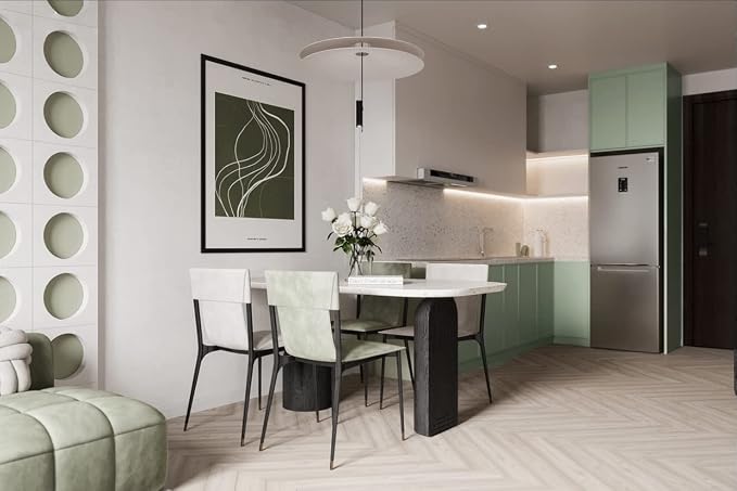 Dimoon 78.7''x17.3'' Green Skin Peel and Stick Wallpaper Contact Paper Modern - Image 5