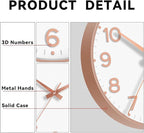 Roymnie Wall Clock 10 Inch Silent Wall Clocks Battery Operated-Modern Non - Image 7