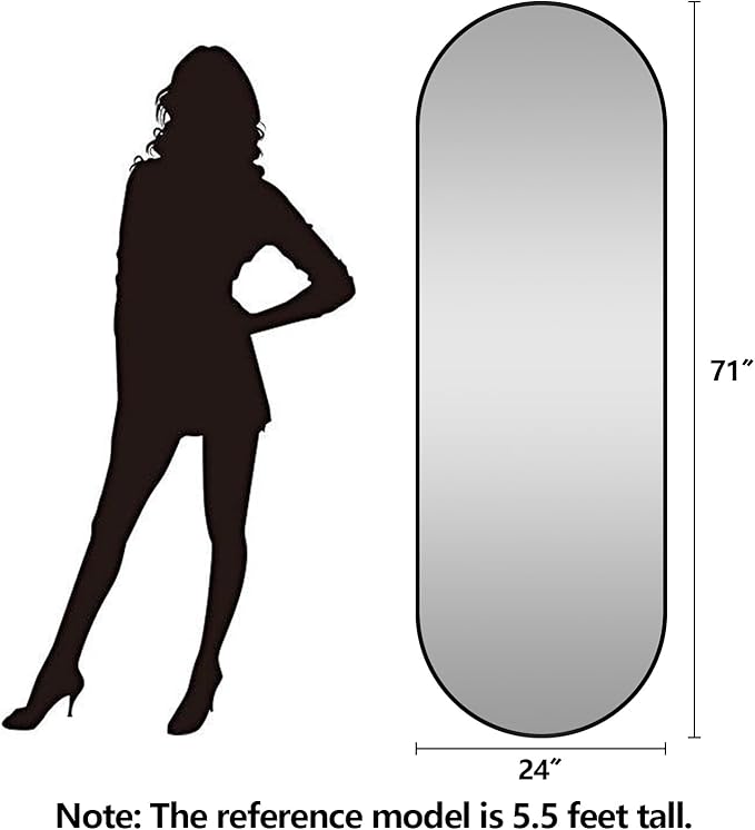 Oval Full Length Mirror, Ultra-Clear Explosion-Proof Dressing Mirror, Simple - Image 2