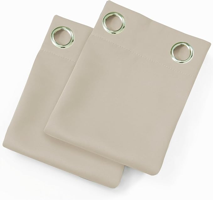 LEMOMO Blackout Curtains 66 x 72 Inch Long Light Beige Curtains Set of 2 Panels - Image 9