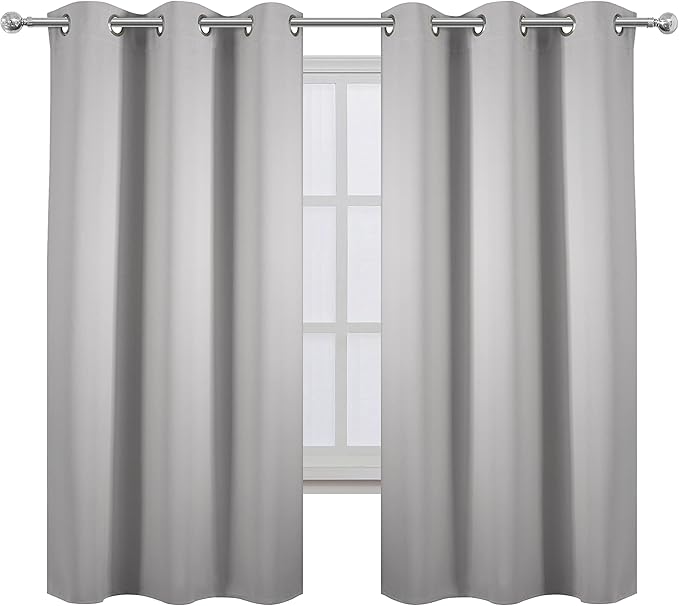 LEMOMO Light Grey Blackout Curtains 34 x 63 Inch Length/Set of 2 Curtain - Image 2