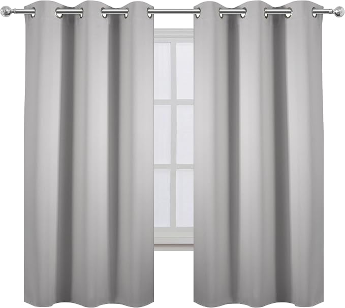 LEMOMO Light Grey Blackout Curtains 34 x 54 Inch Length/Set of 2 Curtain - Image 2