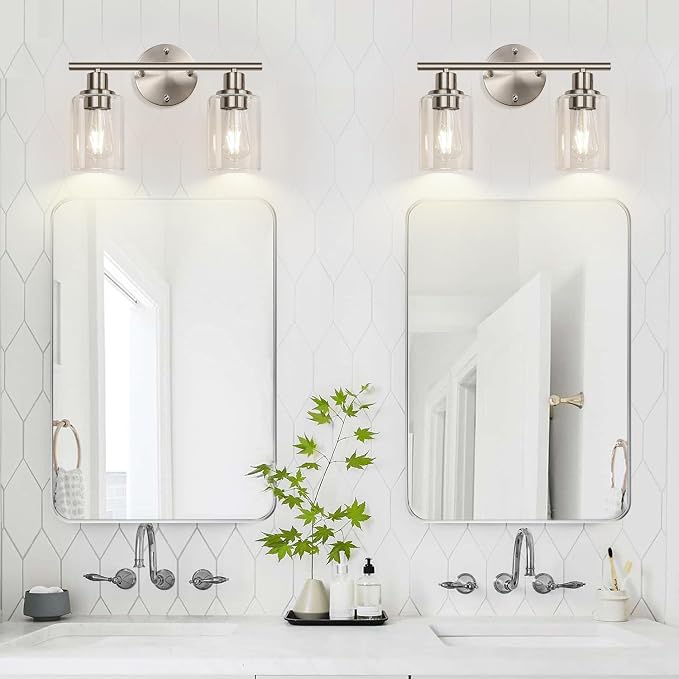Zarbitta 2-Light Bathroom Light Fixtures, Brushed Nickel Vanity Light, Modern - Image 7