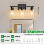 Unicozin 3 Light Bathroom Light Fixtures, Modern Vanity Lights Over Mirror - Image 3
