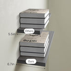 BAYKA Grey Floating Shelves for Wall, Wall Mounted Rustic Wood Shelves for - Image 7