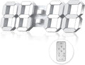 15" 3D LED Digital Wall Clock, Large Decor Wall Clock, Time/Date/Temperature by HOME
