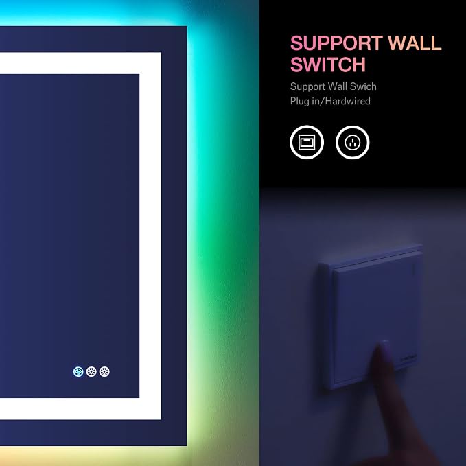 LOAAO 48"X28" LED Bathroom Mirror - Image 7