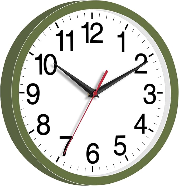 Rohioue Wall Clock Modern 8 Inch Battery Operated Silent Non Ticking Small - Image 2