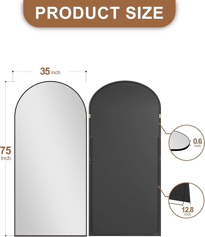 Delma Full Length Mirror, Large Floor Mirror - Image 7