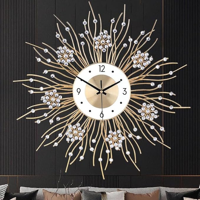SIN&MI Large Wall Clocks, Silent Sunflower Shape Chic Decorative Wall Clock by SINMI