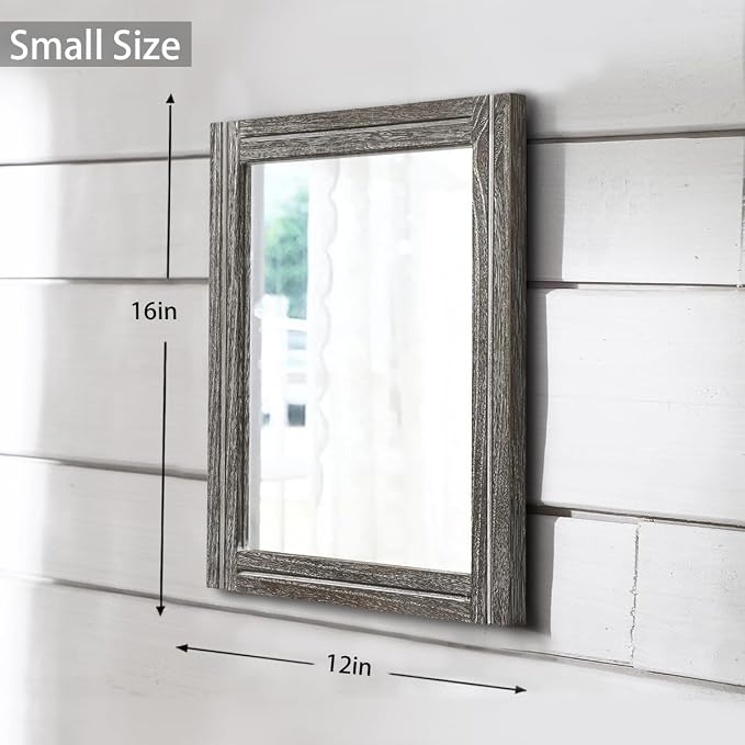AAZZKANG Mirrors for Wall with Wooden Frame Rustic Wall Mirror Rectangular - Image 2