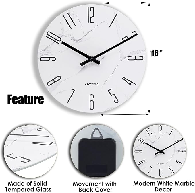 Crosstime 16 Inch Wall Clock - Image 3