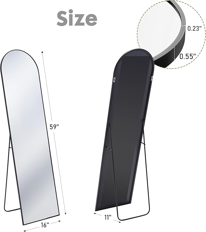 DUMOS 59"x16" Arched Full Length Mirror - Image 2