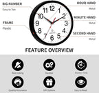 Rohioue Atomic Wall Clock, Modern 14 Inch Battery Operated Wall Clocks - Image 4