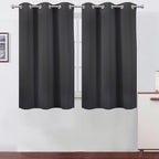 LEMOMO Dark Grey Blackout Curtains 42 x 54 Inch Length Set of 2 Panels Grommet by Lemomo