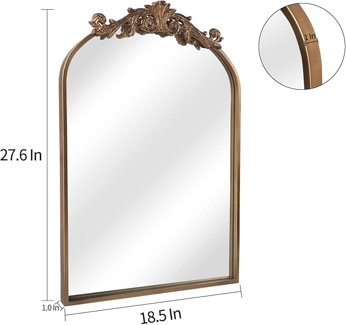 HQiJun Wall Mirror Window Decorative Traditional Vintage Ornate Baroque Mirrors - Image 5