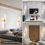 Daunton Modern Gold Plug in Wall Sconces Set of Two, RC Dimmable LED Plug in - Image 7