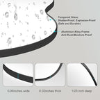 Itrue 20x36 Inch Black Framed Irregular Tempered Glass Wall Mirror, - Image 5