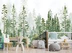 Boys or Girls Cartoon Pine Tree Forest wallpeper Nursery Kids Bedroom wall Mural - Image 2