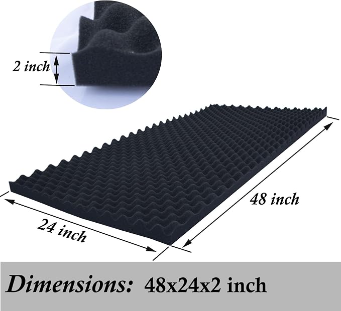 4 Pack Sound Proof Foam Panels for Walls, High Density Fire Resistant - Image 4