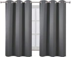 LEMOMO Grey Blackout Curtains 34 x 54 Inch Length/Set of 2 Curtain - Image 2