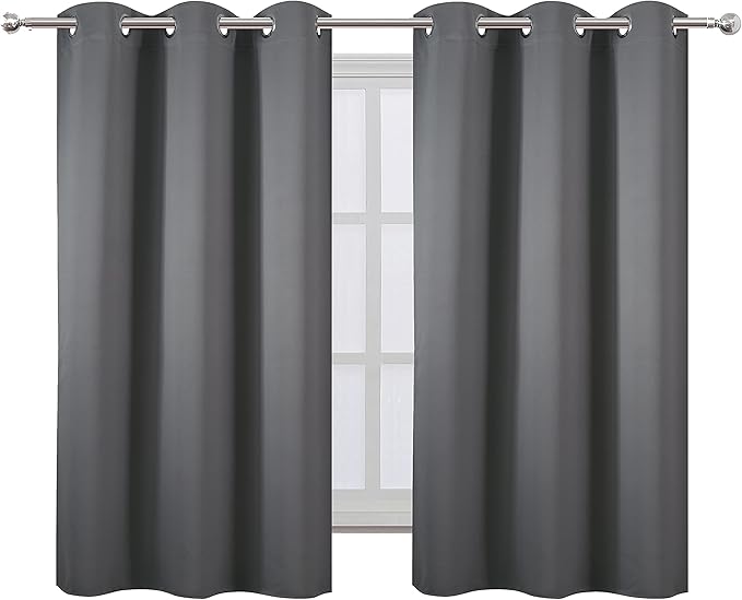 LEMOMO Grey Thermal Blackout Curtains/38 x 54 Inch/Set of 2 Panels Room - Image 2