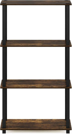 Furinno TURN-S-TUBE Storage Shelves, 4-Tier Book Shelf, Corner Shelf, Toolless - Image 6