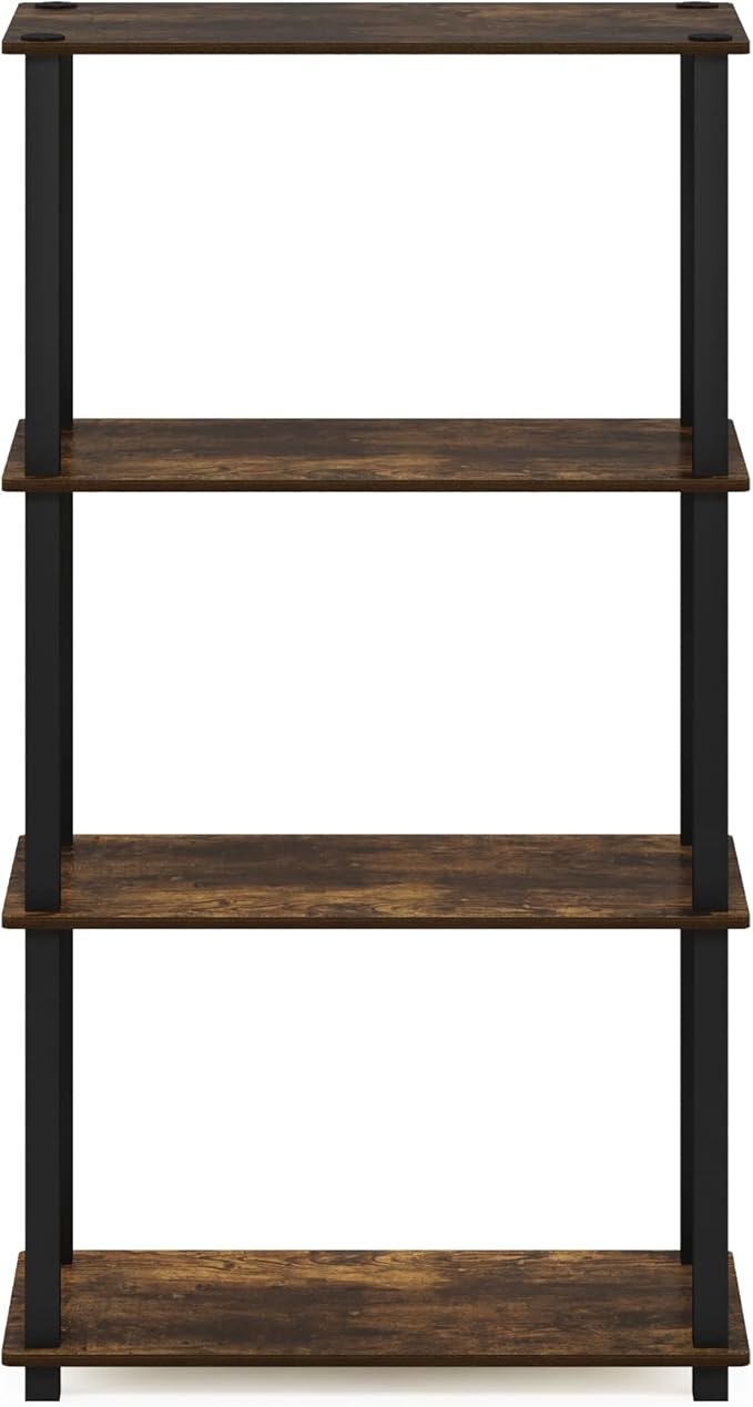 Furinno TURN-S-TUBE Storage Shelves, 4-Tier Book Shelf, Corner Shelf, Toolless - Image 6