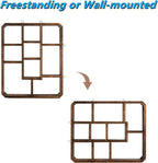 Frcctre Rustic Shadow Box Display Shelf, 9 Compartments Wood Hanging Display - Image 5
