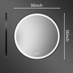Itrue 36 Inch LED Bathroom Round Mirror, Adjustable Color Temp & Brightness - Image 5