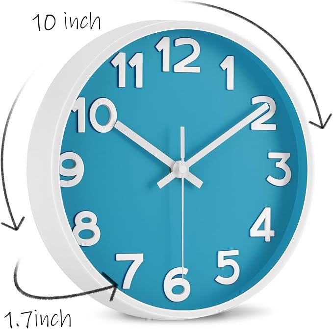 HIPPIH Wall Clock 2 Pack, 10 Inch Modern Wall Clocks Battery Operated, Non - Image 2