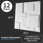 Art3d Decorative 3D Wall Panel, 32 Sq.FT PVC Interior Wall Decor - Image 3