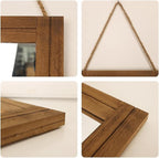Rectangle Wall Mirror for Bathroom, Distressed White Wood Decor - Image 2