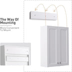 VANIRROR White Wall Mount Cabinet, MDF Over the Toilet Storage Cabinet - Image 6