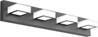Ralbay LED Black 4 Lights Acrylic Lighting Fixtures Modern Matte Black Bathroom by RalbayLighting