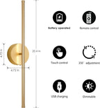 KARTOOSH Battery Operated Wall Sconces, Dimmable Wall Sconces Set of Two - Image 5