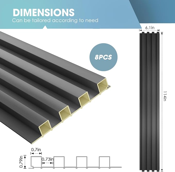 OUZUGIE WPC Acoustic Slat Wall Paneling, Living Room, TV Background, Study Room - Image 3
