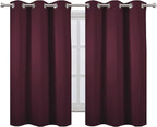 LEMOMO Burgundy Blackout Curtains 38 x 54 Inch Length/Set of 2 Curtain - Image 2