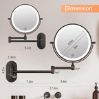 5000mAh Rechargeable Wall Mounted Lighted Makeup Vanity Mirror Double Sided 1X - Image 5