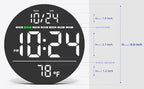 Digital Wall Clock with Large LED Display, Temperature, Auto-Brightness | Small - Image 3