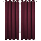 LEMOMO Blackout Curtains 52 x 120 Inch Long Burgundy Red Curtains Set of 2 - Image 2
