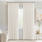 MIULEE Ivory Back Tab Blackout Curtains 72 Inches Long 2 Panels Set - Image 9