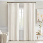 MIULEE Ivory Back Tab Blackout Curtains 90 Inches Long 2 Panels Set - Image 9